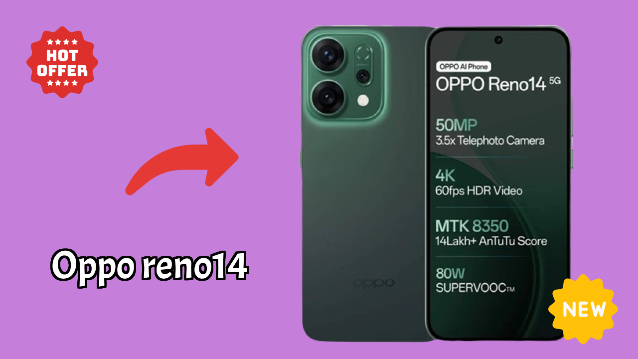 OPPO Reno14 at ₹37,998 - Best Deal Available